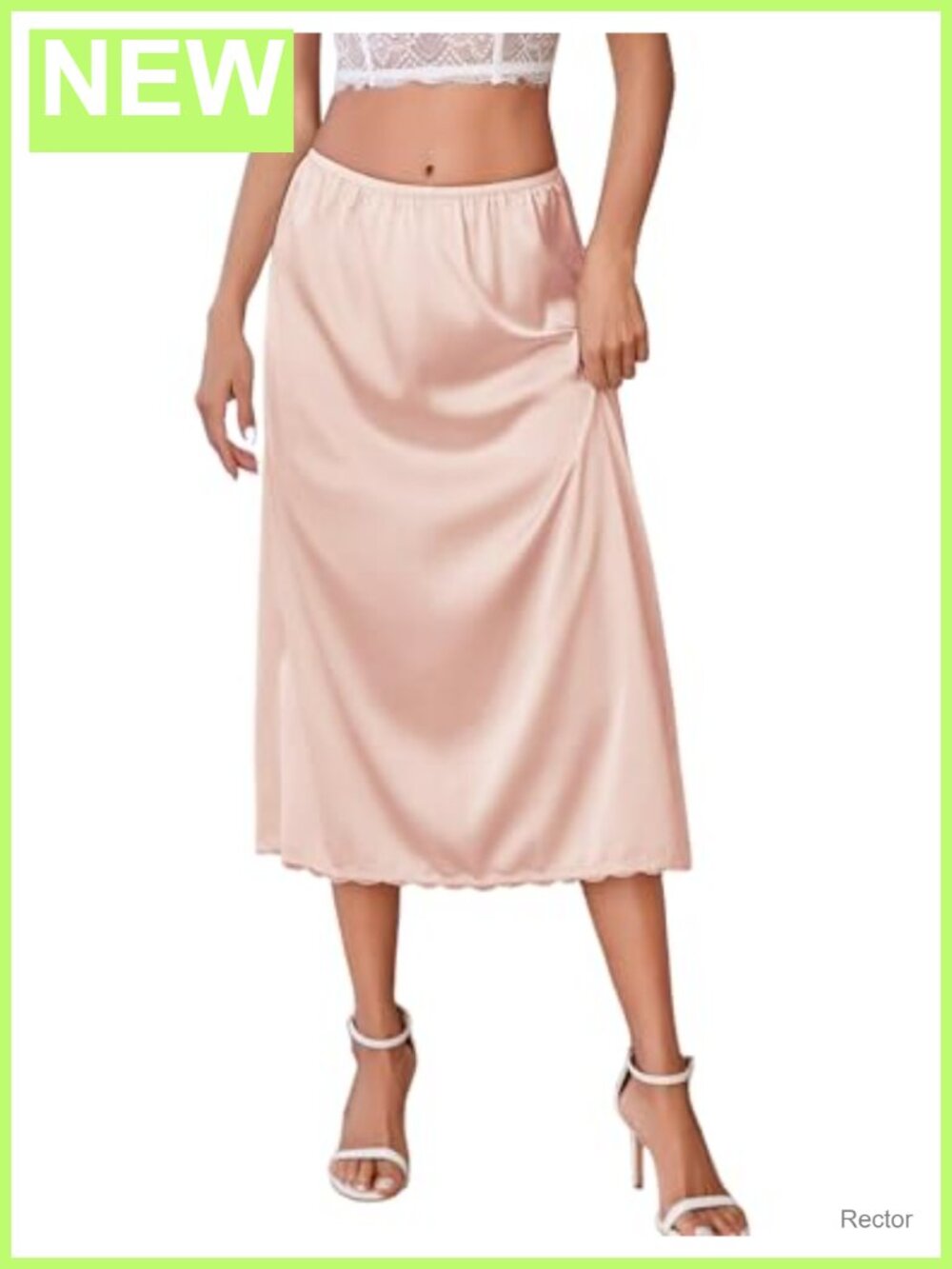 Satin Half Slip 36' Lace Long Underskirt Anti-Static Lightweight